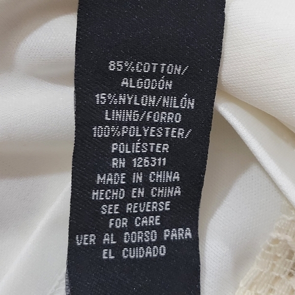 Ronni Ivory Lace Dress Floral Neckline Sleeveless Party Cocktail size 10 - Picture 7 of 9